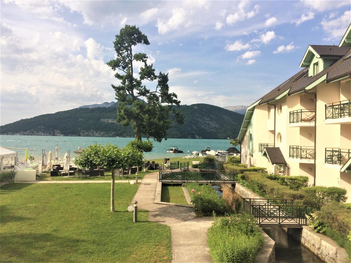 Lac Annecy Plage Privee, Duplex Baie Des Voiles Duingt Bagian luar foto