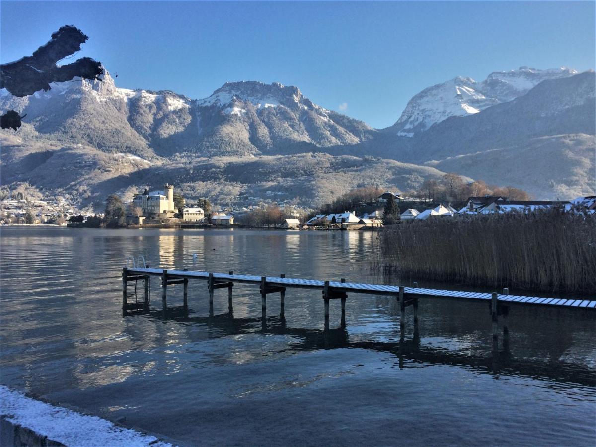 Lac Annecy Plage Privee, Duplex Baie Des Voiles Duingt Bagian luar foto