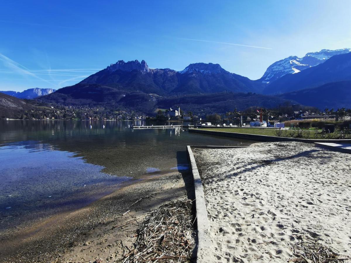 Lac Annecy Plage Privee, Duplex Baie Des Voiles Duingt Bagian luar foto